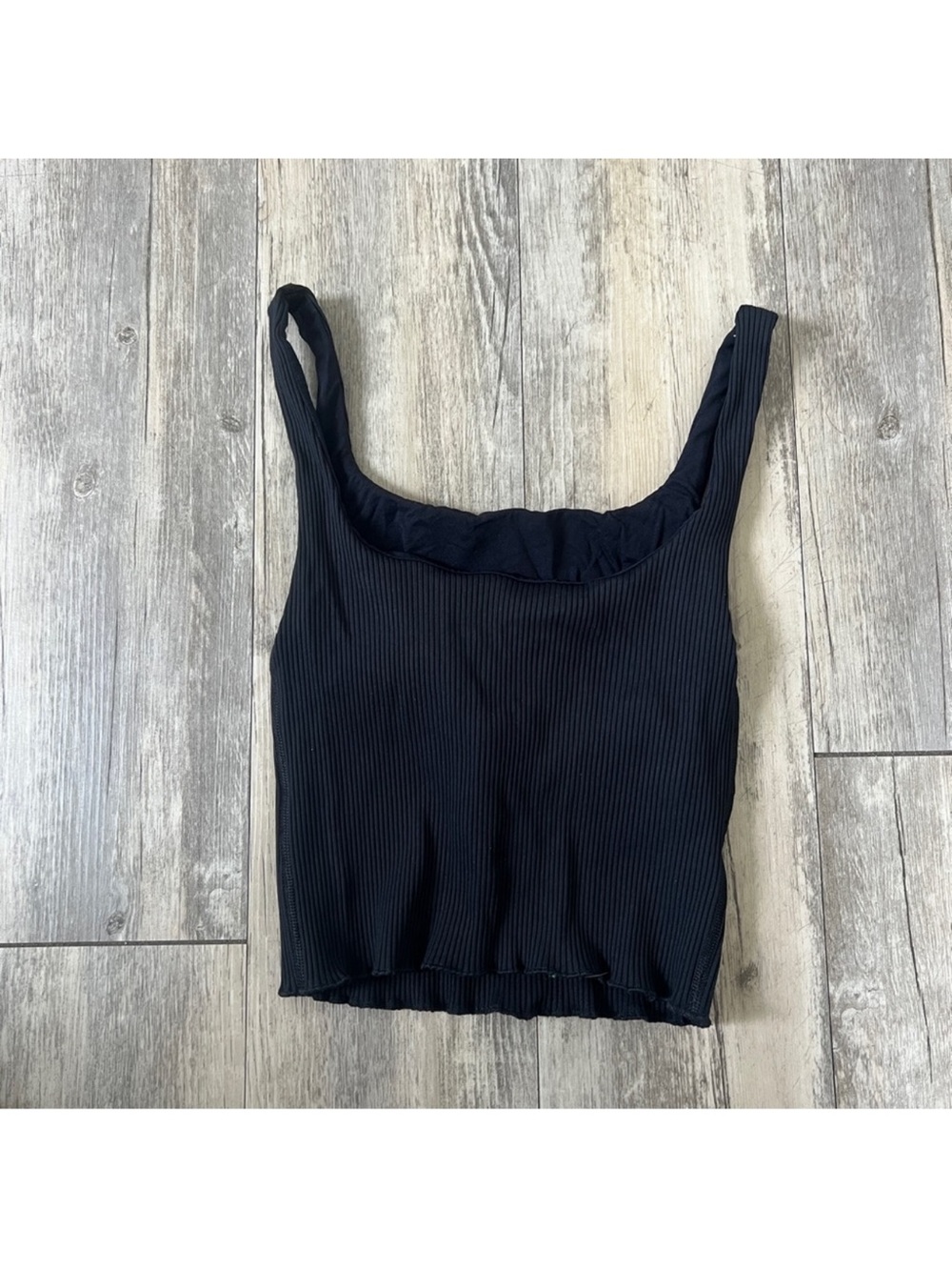 Carbon38 Active Ribbed Tank Top in Black
